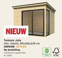 Promoties Tuinhuis julia - Huismerk - Gamma - Geldig van 19/06/2024 tot 25/06/2024 bij Gamma