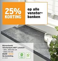 Promoties Vensterbank mdf leisteen - Huismerk - Gamma - Geldig van 19/06/2024 tot 25/06/2024 bij Gamma