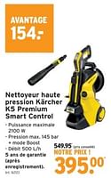 Promotions Nettoyeur haute pression kärcher k5 premium smart control - Kärcher - Valide de 19/06/2024 à 25/06/2024 chez Gamma