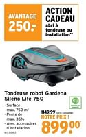 Promotions Tondeuse robot gardena sileno life 750 - Gardena - Valide de 19/06/2024 à 25/06/2024 chez Gamma
