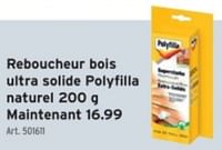 Promotions Reboucheur bois ultra solide polyfilla naturel - Polyfilla - Valide de 19/06/2024 à 25/06/2024 chez Gamma