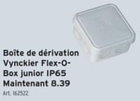 Promotions Boîte de dérivation vynckier flex-o-box junior ip65 - Vynckier - Valide de 19/06/2024 à 25/06/2024 chez Gamma