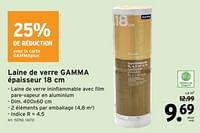 Promotions Laine de verre gamma - Gamma - Valide de 19/06/2024 à 25/06/2024 chez Gamma