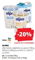 Promotions Alpro alternatives végétales au yaourt vanille - Alpro - Valide de 20/06/2024 à 03/07/2024 chez Spar (Colruytgroup)