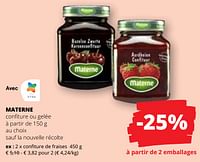 Promotions Confiture de fraises - Materne - Valide de 20/06/2024 à 03/07/2024 chez Spar (Colruytgroup)