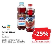 Promotions Cranberry classic - Ocean Spray - Valide de 20/06/2024 à 03/07/2024 chez Spar (Colruytgroup)