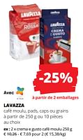 Promotions Crema e gusto café moulu - Lavazza - Valide de 20/06/2024 à 03/07/2024 chez Spar (Colruytgroup)