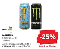 Promotions Energy original boîte - Monster - Valide de 20/06/2024 à 03/07/2024 chez Spar (Colruytgroup)