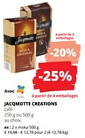 Promotions Jacqmotte creations café moka - JACQMOTTE - Valide de 20/06/2024 à 03/07/2024 chez Spar (Colruytgroup)