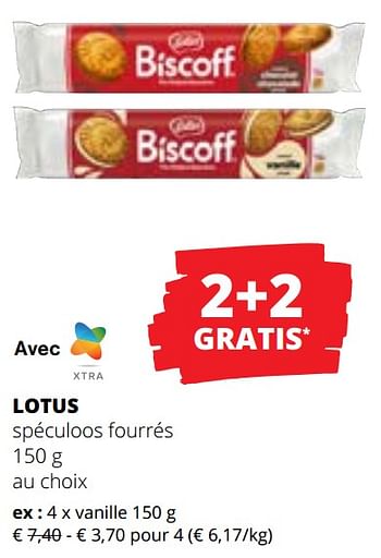 Promotions Lotus spéculoos fourrés vanille - Lotus Bakeries - Valide de 20/06/2024 à 03/07/2024 chez Spar (Colruytgroup)