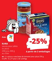 Promotions Pizza a casa base de tomates pour pizza - Elvea - Valide de 20/06/2024 à 03/07/2024 chez Spar (Colruytgroup)