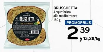 Promoties Bruschetta acquafarina alla mediterranea - Acquafarina - Geldig van 19/06/2024 tot 02/07/2024 bij Alvo