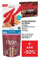 Promoties Ontbijtgranen en repen kellogg’s extra pure chocolade - Kellogg's - Geldig van 19/06/2024 tot 02/07/2024 bij Alvo