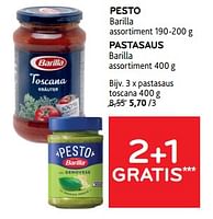Promoties Pesto barilla pastasaus toscana - Barilla - Geldig van 19/06/2024 tot 02/07/2024 bij Alvo