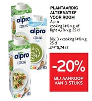 Promoties Plantaardig alternatief voor room alpro cooking - Alpro - Geldig van 19/06/2024 tot 02/07/2024 bij Alvo