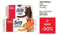 Promoties Suzy wafels lotus mini luikse wafels - Lotus Bakeries - Geldig van 19/06/2024 tot 02/07/2024 bij Alvo