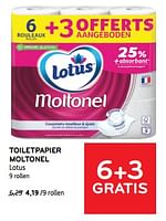 Promoties Toiletpapier moltonel lotus - Lotus Nalys - Geldig van 19/06/2024 tot 02/07/2024 bij Alvo
