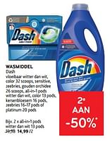 Promoties Wasmiddel dash all-in-1 pods witter dan wit - Dash - Geldig van 19/06/2024 tot 02/07/2024 bij Alvo