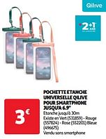 Promoties Pochette etanche universelle qilive pour smartphone jusqu`a 6.9`` - Qilive - Geldig van 18/06/2024 tot 24/06/2024 bij Auchan
