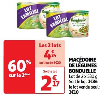 Promoties Macédoine de légumes bonduelle - Bonduelle - Geldig van 18/06/2024 tot 24/06/2024 bij Auchan