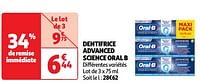 Promoties Dentifrice advanced science oral b - Oral-B - Geldig van 18/06/2024 tot 24/06/2024 bij Auchan