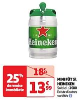 Promoties Mini fût 5l heineken - Heineken - Geldig van 18/06/2024 tot 24/06/2024 bij Auchan