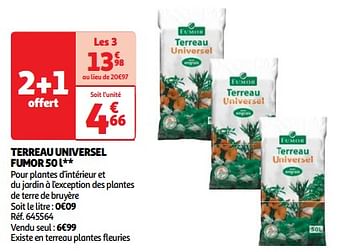 Promoties Terreau universel fumor - Huismerk - Auchan - Geldig van 18/06/2024 tot 24/06/2024 bij Auchan