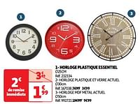 Promoties Horloge plastique essentiel - Huismerk - Auchan - Geldig van 18/06/2024 tot 24/06/2024 bij Auchan