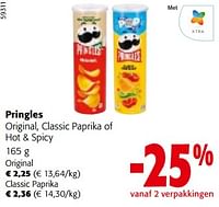 Promoties Pringles original, classic paprika of hot + spicy - Pringles - Geldig van 19/06/2024 tot 01/07/2024 bij Colruyt