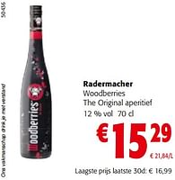 Promoties Radermacher woodberries the original aperitief - Radermacher - Geldig van 19/06/2024 tot 01/07/2024 bij Colruyt