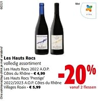 Promoties Les hauts rocs volledig assortiment - Rode wijnen - Geldig van 19/06/2024 tot 01/07/2024 bij Colruyt
