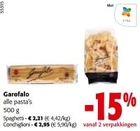 Promoties Garofalo alle pasta’s - Garofalo - Geldig van 19/06/2024 tot 01/07/2024 bij Colruyt