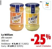Promoties La william alle sauzen - La William - Geldig van 19/06/2024 tot 01/07/2024 bij Colruyt