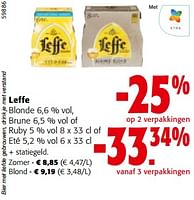 Promoties Leffe blonde, brune of ruby of eté - Leffe - Geldig van 19/06/2024 tot 01/07/2024 bij Colruyt