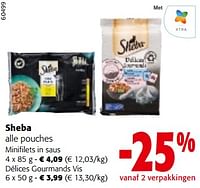 Promoties Sheba alle pouches - Sheba - Geldig van 19/06/2024 tot 01/07/2024 bij Colruyt