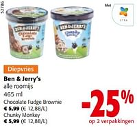 Promoties Ben + jerry’s alle roomijs - Ben&Jerry's - Geldig van 19/06/2024 tot 01/07/2024 bij Colruyt