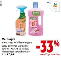 Promoties Mr. propre alle sprays of allesreinigers - Mr. Proper - Geldig van 19/06/2024 tot 01/07/2024 bij Colruyt