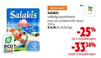 Promoties Salakis kaas van schapenmelk natuur - Salakis - Geldig van 19/06/2024 tot 01/07/2024 bij Colruyt
