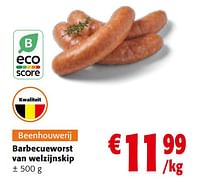 Promoties Barbecueworst van welzijnskip - Huismerk - Colruyt - Geldig van 19/06/2024 tot 01/07/2024 bij Colruyt