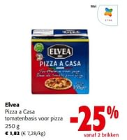 Promoties Elvea pizza a casa tomatenbasis voor pizza - Elvea - Geldig van 19/06/2024 tot 01/07/2024 bij Colruyt