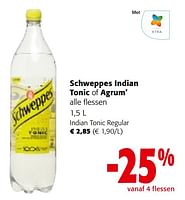 Promoties Schweppes indian tonic regular - Schweppes - Geldig van 19/06/2024 tot 01/07/2024 bij Colruyt