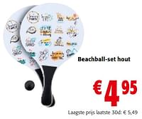 Promoties Beachball-set hout - Huismerk - Colruyt - Geldig van 19/06/2024 tot 01/07/2024 bij Colruyt