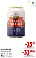 Promoties Stella artois alcoholvrij bier 0,0 % vol - Stella Artois - Geldig van 19/06/2024 tot 01/07/2024 bij Colruyt