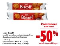 Promoties Lotus biscoff gevulde speculoos met speculooscrème, chocoladesmaak of vanillesmaak - Lotus Bakeries - Geldig van 19/06/2024 tot 01/07/2024 bij Colruyt