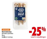 Promoties Boni selection gerookte sprotfilets - Boni - Geldig van 19/06/2024 tot 01/07/2024 bij Colruyt