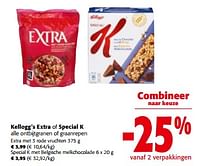 Promoties Kellogg`s extra of special k alle ontbijtgranen of graanrepen - Huismerk - Colruyt - Geldig van 19/06/2024 tot 01/07/2024 bij Colruyt