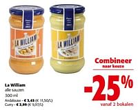 Promoties La william alle sauzen - La William - Geldig van 19/06/2024 tot 01/07/2024 bij Colruyt