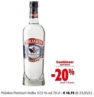 Promoties Poliakov premium vodka - poliakov - Geldig van 19/06/2024 tot 01/07/2024 bij Colruyt