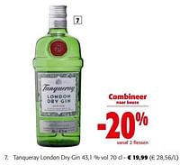 Promoties Tanqueray london dry gin - Tanqueray - Geldig van 19/06/2024 tot 01/07/2024 bij Colruyt