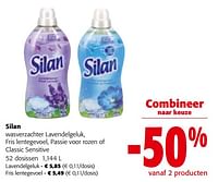 Promoties Silan wasverzachter lavendelgeluk, fris lentegevoel, passie voor rozen of classic sensitive - Silan - Geldig van 19/06/2024 tot 01/07/2024 bij Colruyt